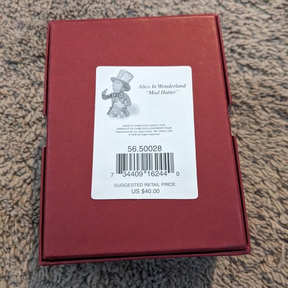 Dept. 56 Candle Crown Collection Alice in wonderland Mad Hatter Figurine - Picture 3 of 5